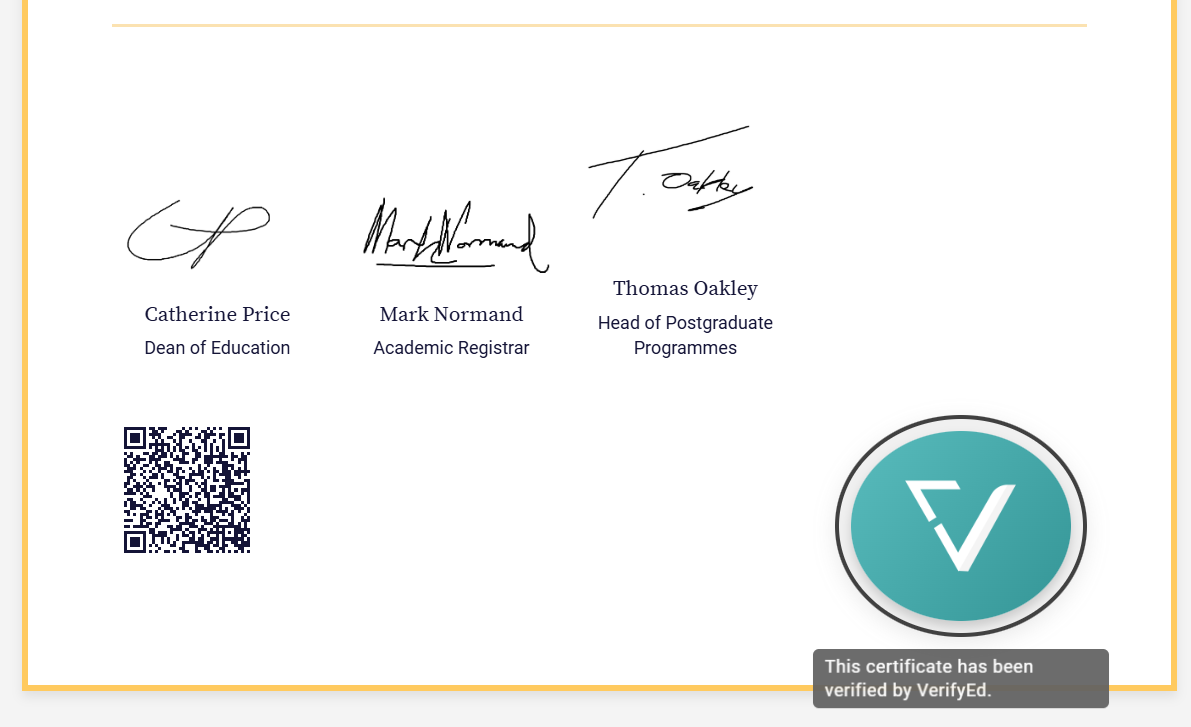 Degree Certificate Verification