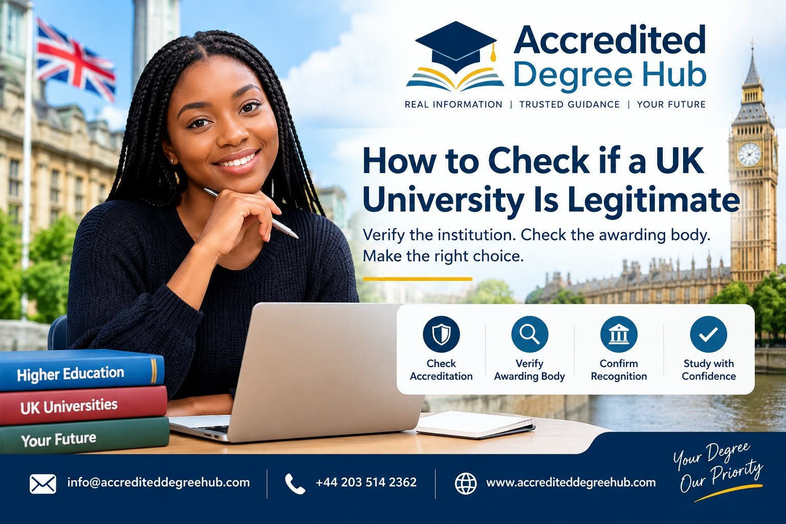 how to check if a UK university is legitimate